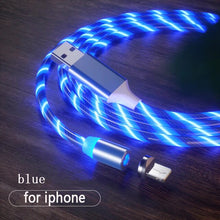 Load image into Gallery viewer, Magnetic charging Mobile Phone Cable USB Flow Luminous Lighting Data Wire for Samsung Huawei LED Micro cable