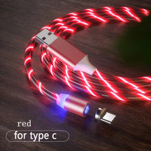 Load image into Gallery viewer, Magnetic charging Mobile Phone Cable USB Flow Luminous Lighting Data Wire for Samsung Huawei LED Micro cable