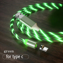 Load image into Gallery viewer, Magnetic charging Mobile Phone Cable USB Flow Luminous Lighting Data Wire for Samsung Huawei LED Micro cable

