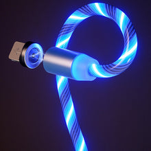 Load image into Gallery viewer, Magnetic charging Mobile Phone Cable USB Flow Luminous Lighting Data Wire for Samsung Huawei LED Micro cable
