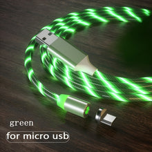 Load image into Gallery viewer, Magnetic charging Mobile Phone Cable USB Flow Luminous Lighting Data Wire for Samsung Huawei LED Micro cable
